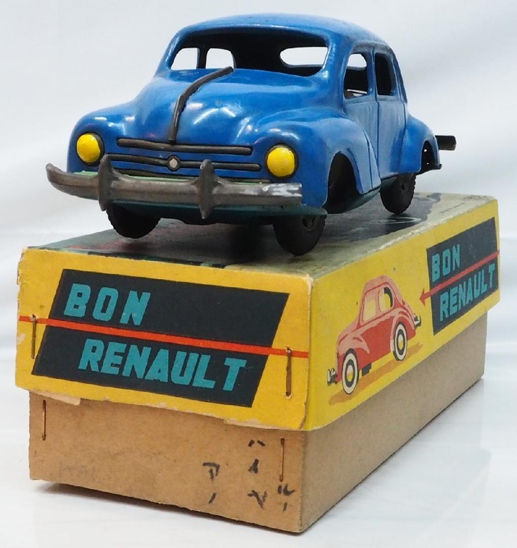 増田屋 Bon Renault 日野ルノー4CV青tinブリキtoy car箱付