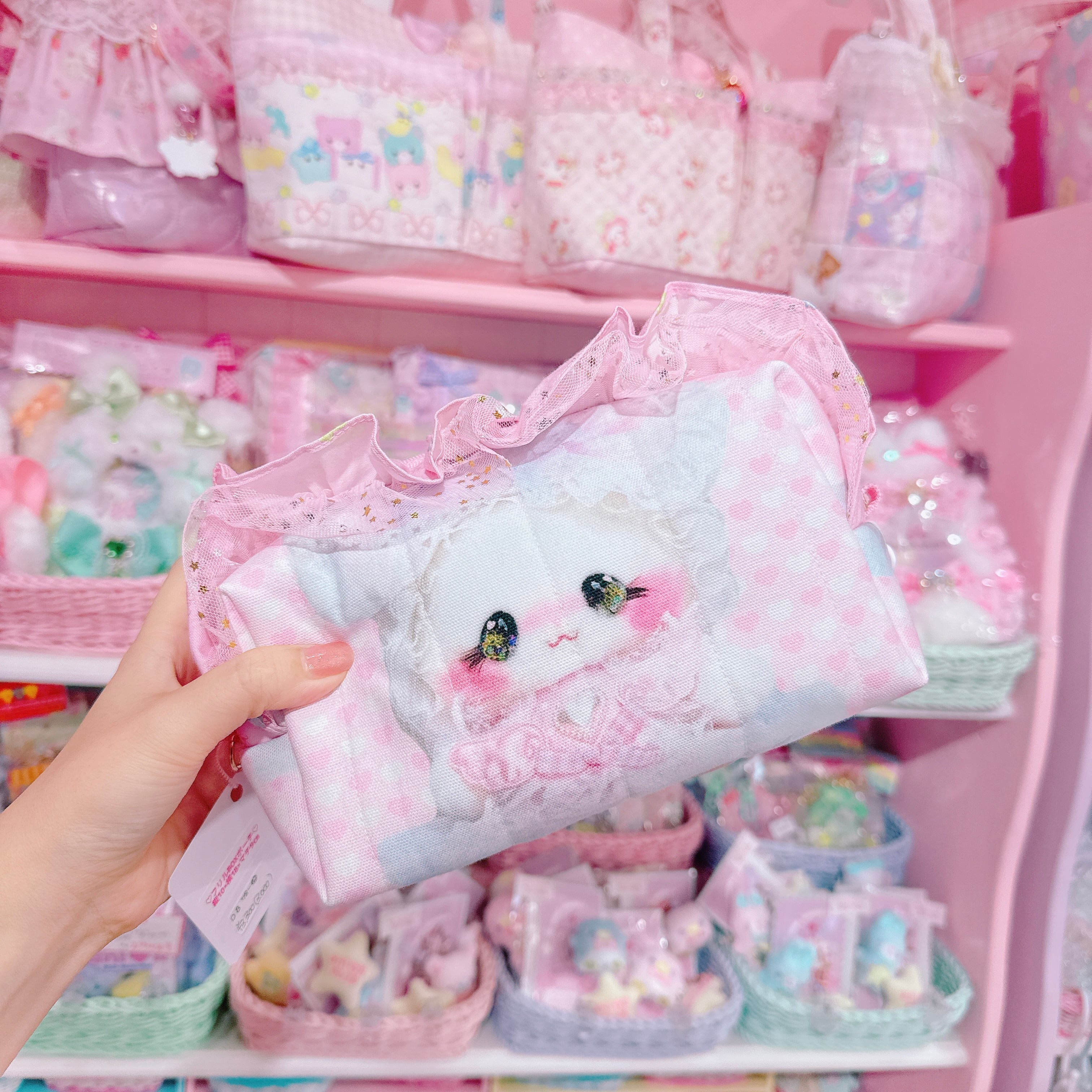 【D8】78-42フリルBOXポーチ