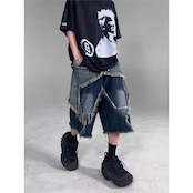 VIBE ストリート スターデニムショーツ パンツ P115