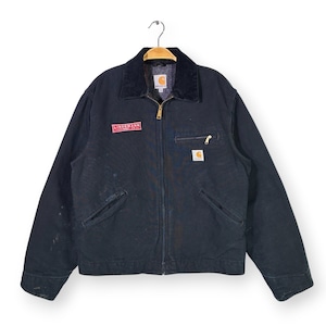 カーハート USA製 デトロイトジャケット 125周年記念モデル 企業系 ブラック ダック地 CARHARTT メンズM 古着 DE0047