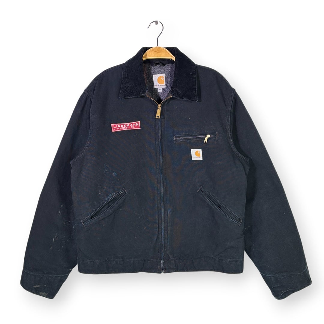 カーハート USA製 デトロイトジャケット 125周年記念モデル 企業系 ブラック ダック地 CARHARTT メンズM 古着 DE0047