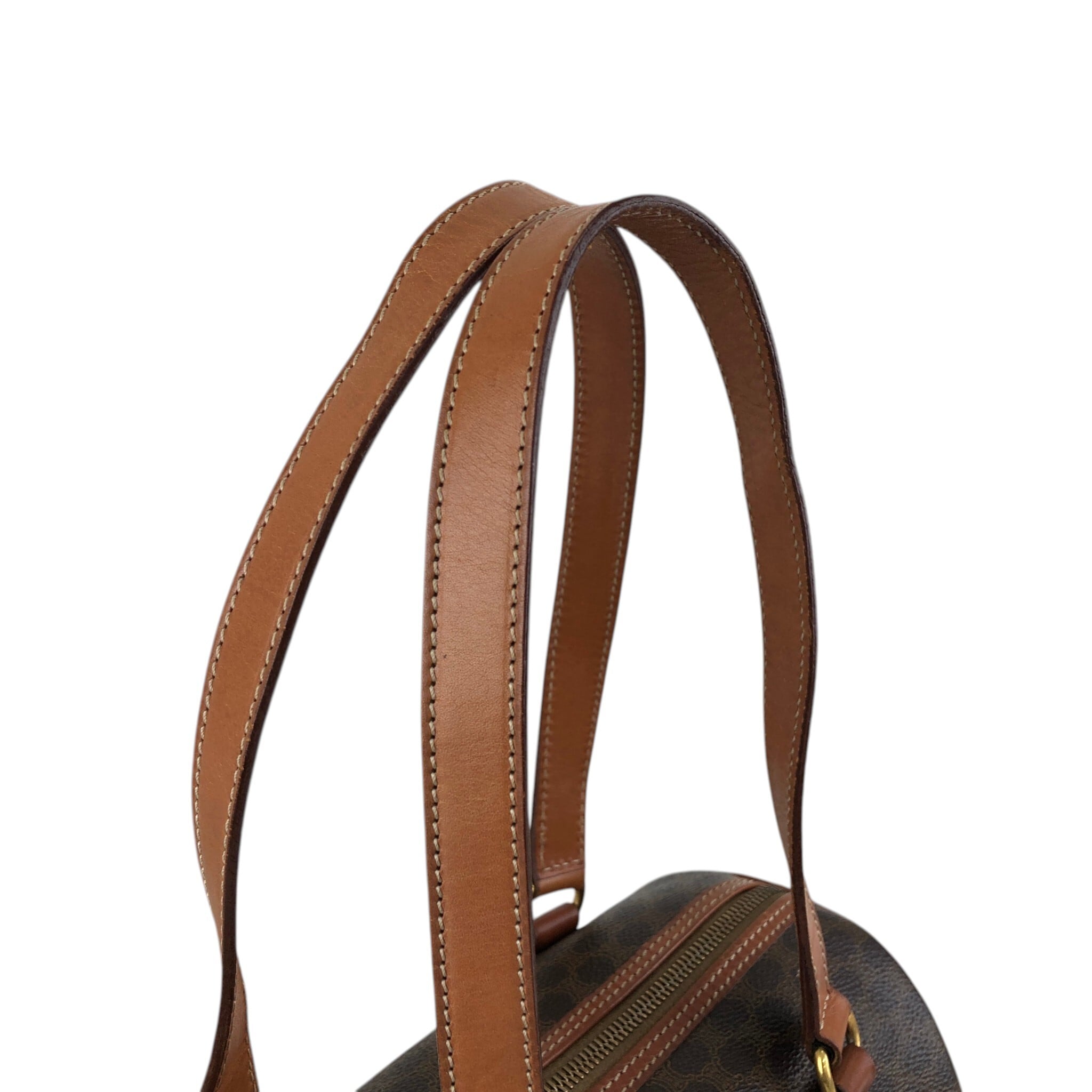 ✨CELINE✨　セリーヌ　ボストンバッグ　ハンドバッグ　マカダム　ヴィンテージ CELINE セリーヌ マカダム ハンドバッグ ブラウン ブラゾン型押し PVC