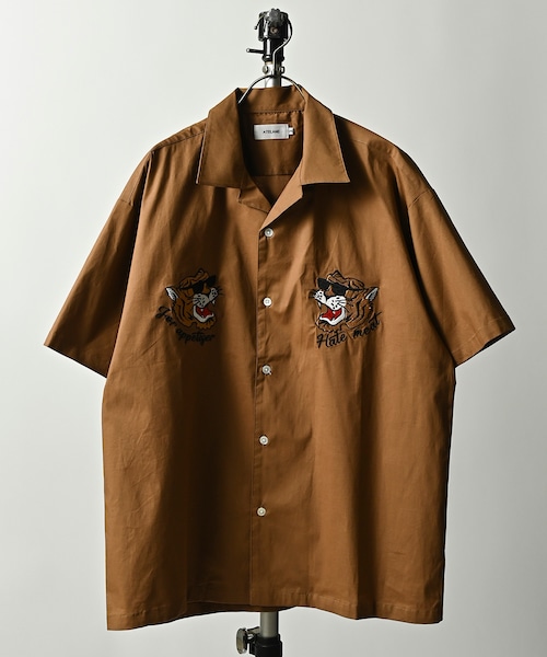 ATELANE tiger embroidery shirt (BEG) 24A-15031