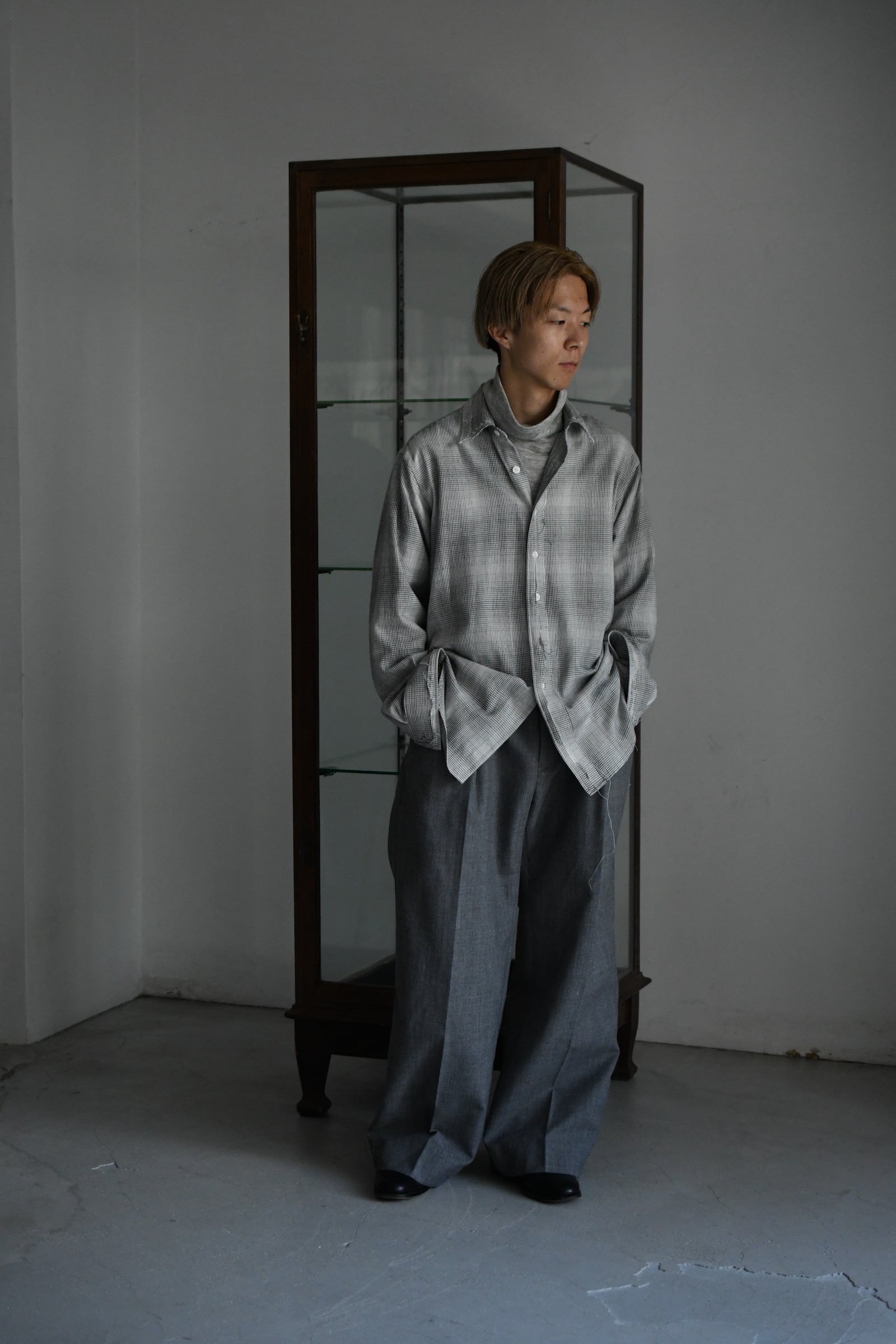 ensou. / Turtleneck Long Sleeve Shirt (Top Gray) | nariwai