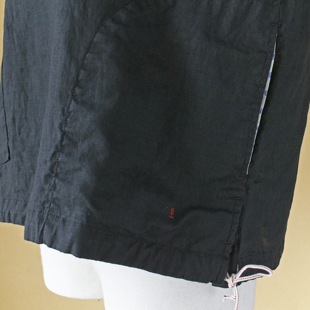 快晴堂 カイセイドウ スプリングリネン斜めポケットTシャツ・ブラック