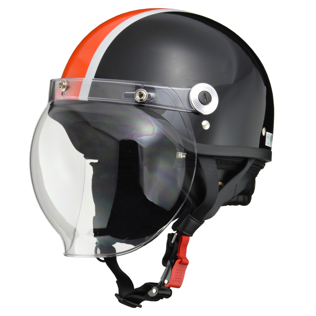 【公式】CROSS CR-760　ハーフヘルメット　ブラック×オレンジ
