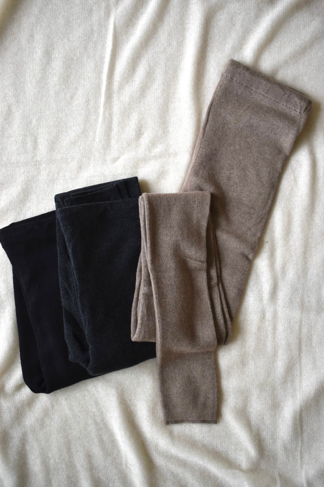 フリーマンb カシミヤ100% リブ編みレギンス freeman b フリーマン