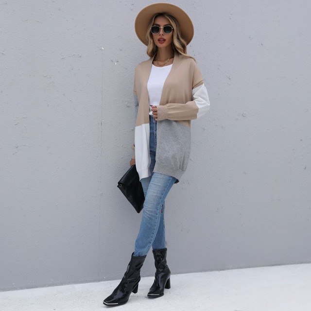 レディース　カーディガン　羽織　長袖　ゆったり　カーデ　ニット　トッパーカーディガン