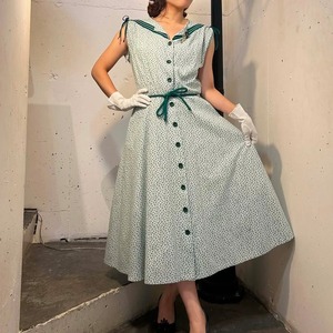 40's50's green flower dress