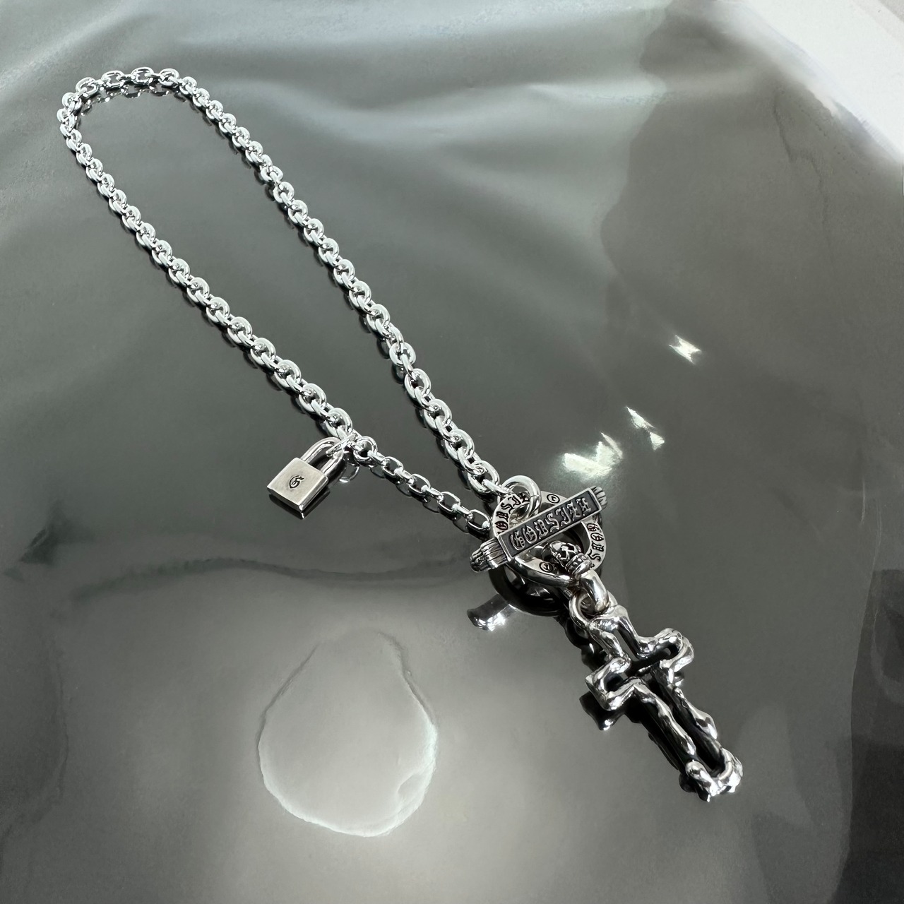 OPEN CROSS NECKLACE T-BAR / オープンクロスTバーネックレス