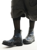 54A0 × musaafeer Flowing Patchwork Round Toe Boots