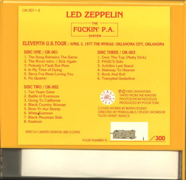 LED ZEPPELIN / THE FUCKIN' P.A. SYSTEM | CD shop Bluebird