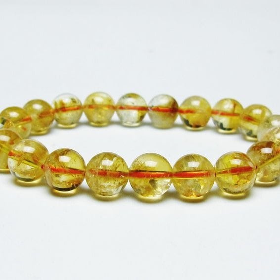 シトリンクォーツ ブレスレット 虹入り 10mm シトリン ブレス 一点物 メール便可 [M便 1/10] 111-46101