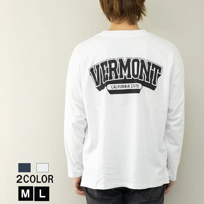 ビッグシルエット ロゴプリント ロングTシャツ