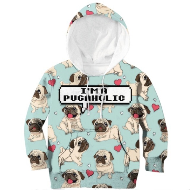 Kids hoodie  -pug holic-　　hd14