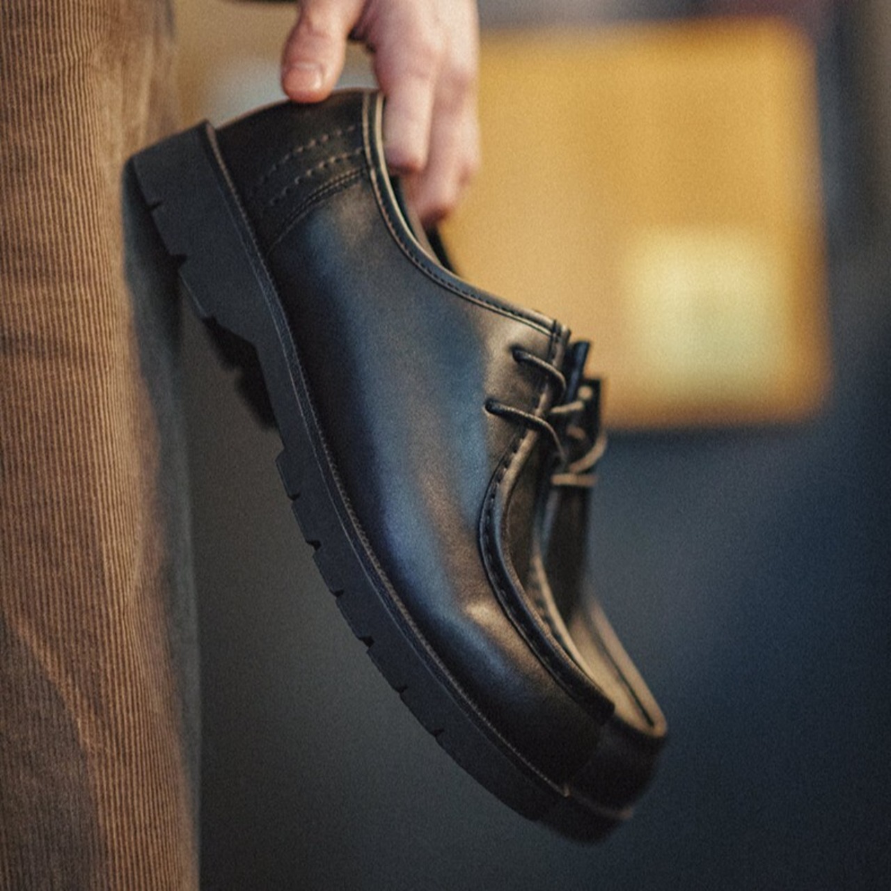 Black Lace-Up Loafer Shoes / ブラック レースアップ ローファー シューズ