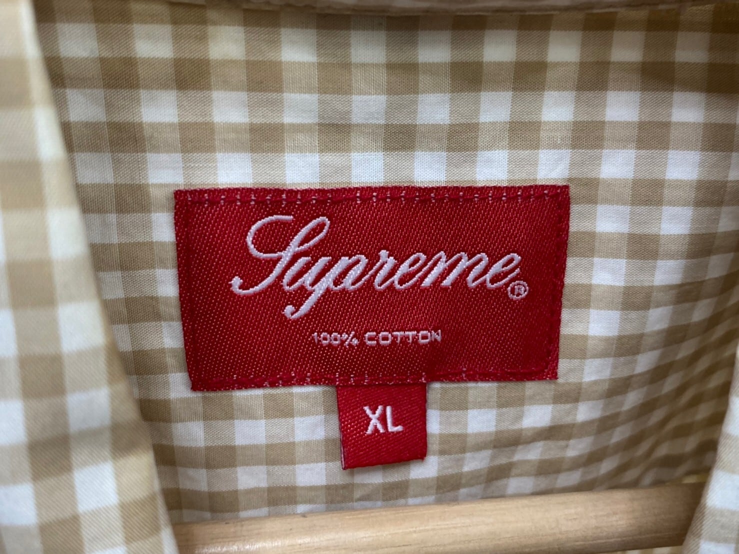XL USED Supreme Gingham S/S Shirt
