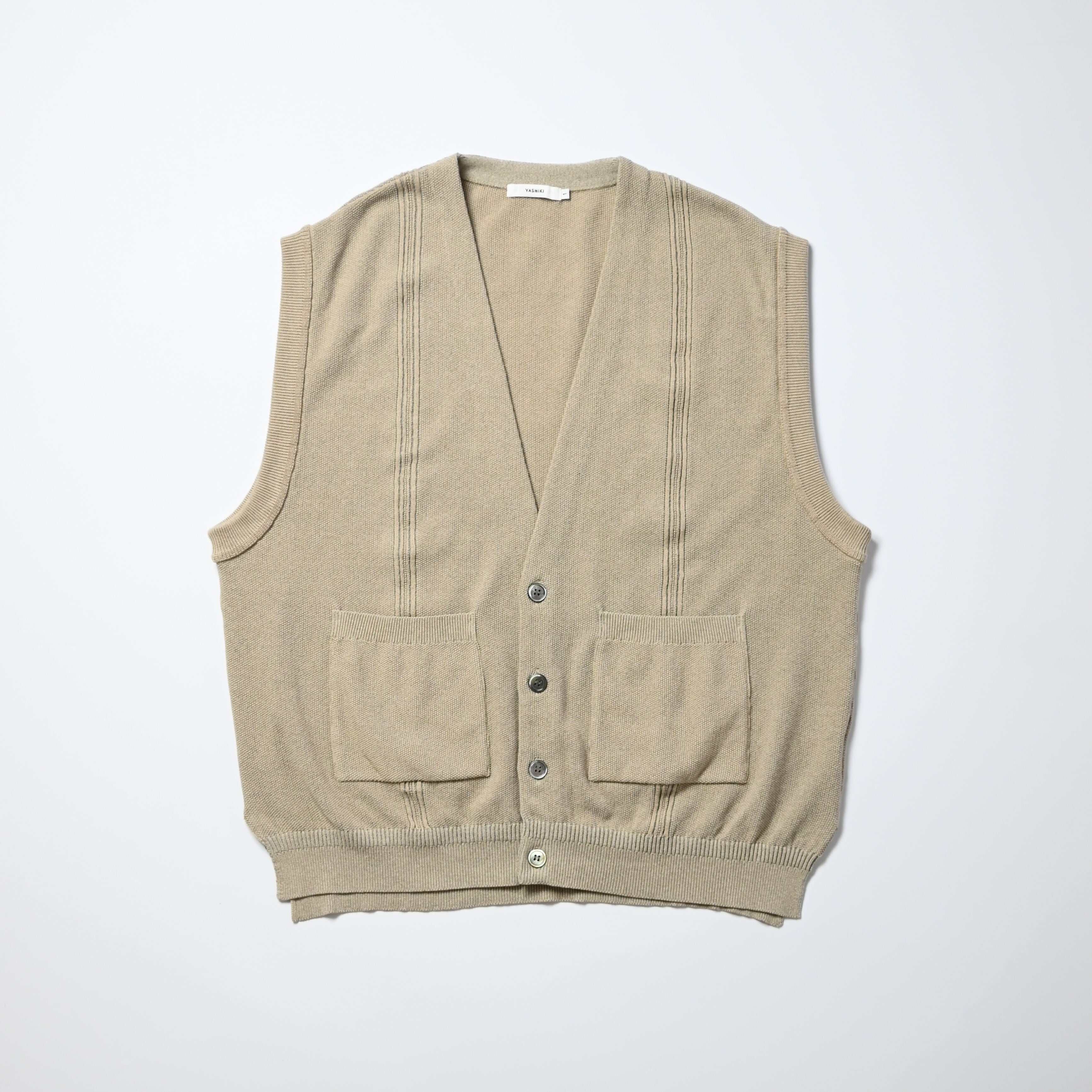 YASHIKI / GANKO別注 ×Shirotsume V-neck Vest(kibata) | GANKO