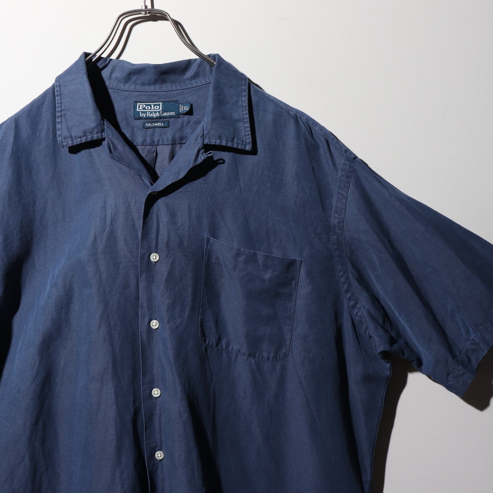 美品 XL ネイビー Caldwell ポロラルフローレン 半袖開襟シャツ 紺色