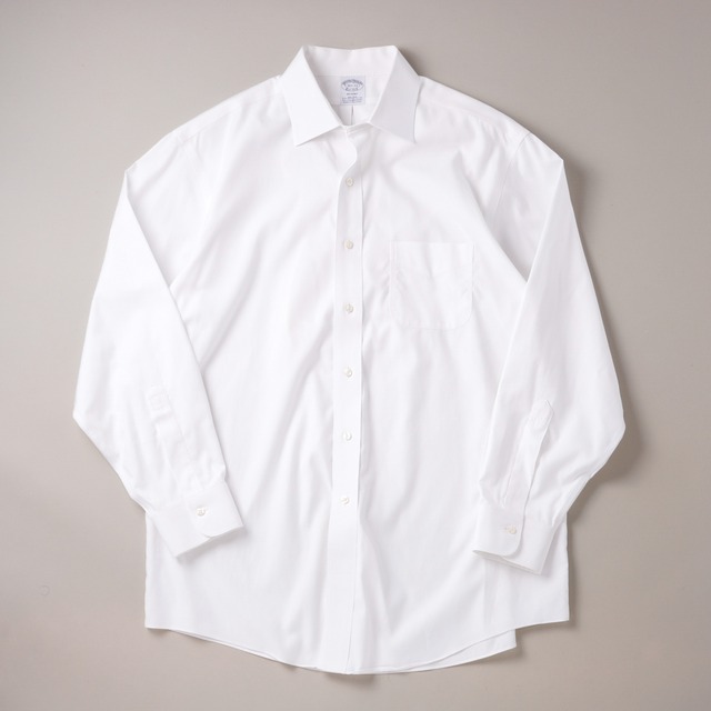 【極美品】BROOKS BROTHERS B.D. cotton Shirt White big size / ブルックスブラザーズ 長袖 ボタンダウン コットン シャツ ホワイト サイズ16H 実寸L ミントコンディション