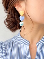 3連ハート　ピアス／イヤリング