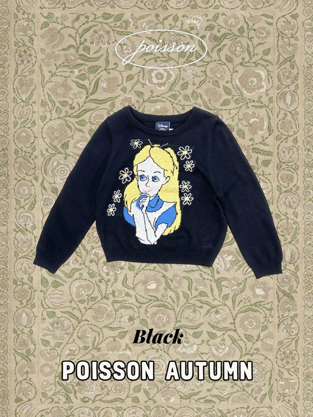 【取寄】poisson｜disney licensed alice pullover｜ディズニー正規アリスプルオーバー｜S-JM｜kids&jr｜26 autumn