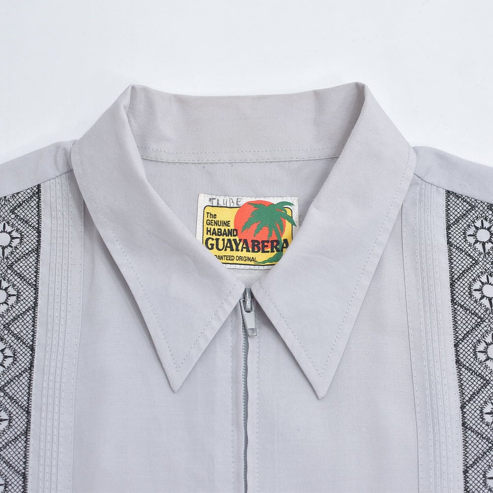 80～90s HABAND GUAYABERA ハバンド ジップアップ 刺繍 デザイン