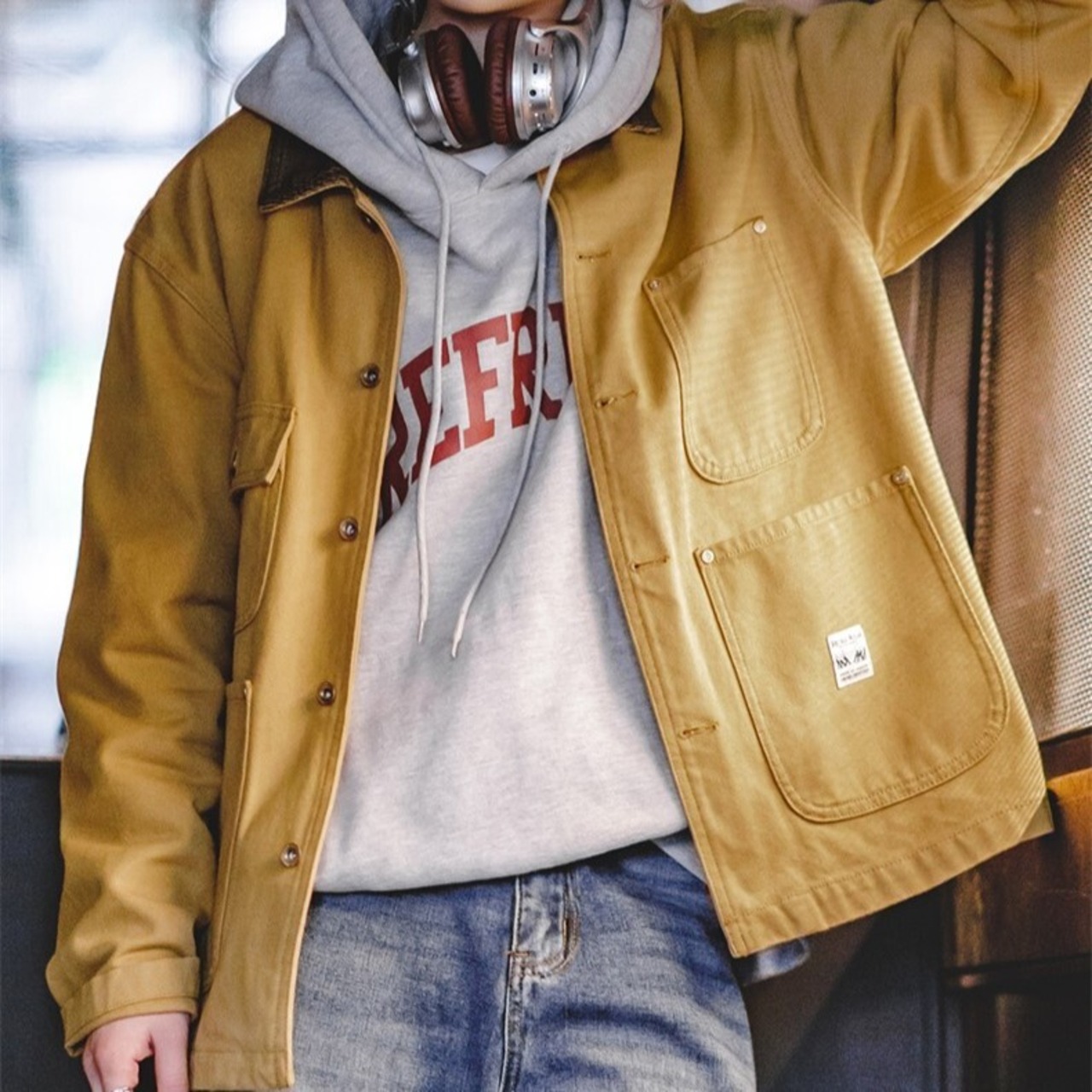 【UNISEX】 Retro Cotton Canvas Jacket / ユニセックス レトロ キャンバス ジャケット