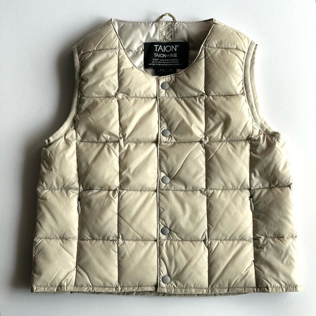 TAION KIDS Crew Neck Inner Down Vest【100cm】Ice Gray