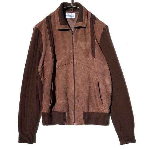 [Repage] Vintage Suede x Knit Zip Up Jacket [1970s-] Vintage Suede Knit