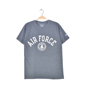 チャンピオン エアフォース カレッジロゴ Tシャツ アーチロゴ グレー AIR FORCE CHAMPION サイズS 古着 @BD0031