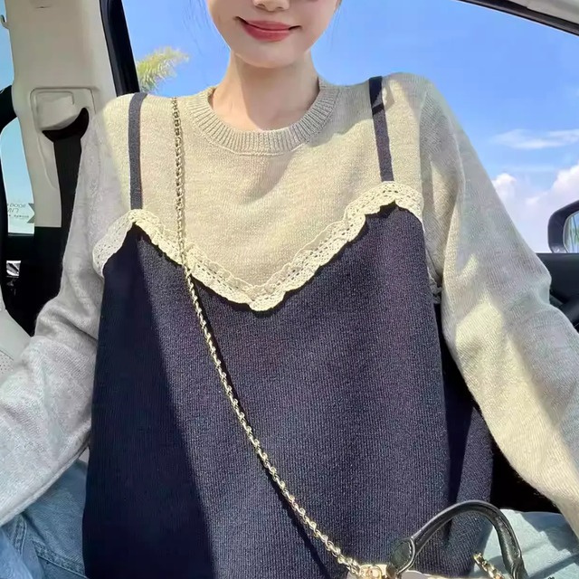 Faux Two-Piece Knit Sweater (CF095)