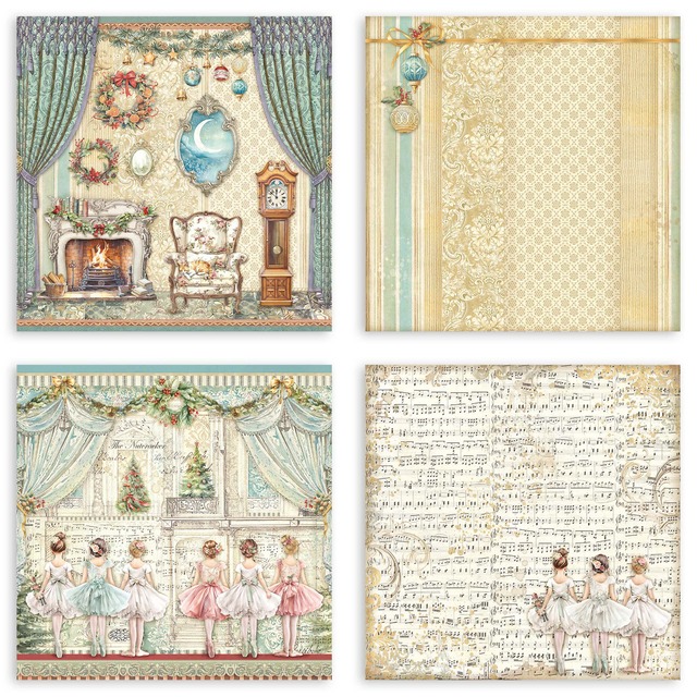 Stamperia Scrapbooking Small Pad 8インチ Single Faced - The Nutcracker　片面デザインペーパーパッド22枚入り　SBBSXB04【Stamperia（スタンぺリア）】[ST-11]