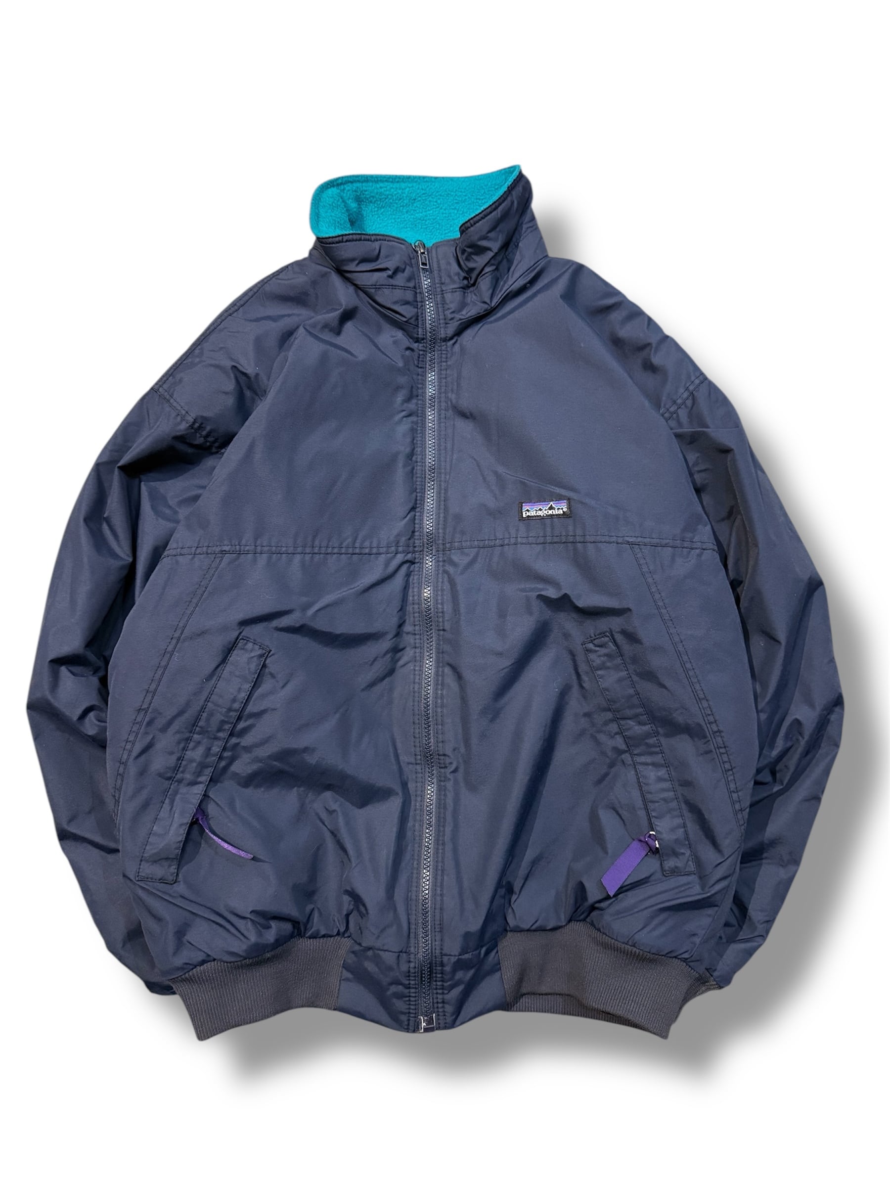 メンズ “USA製”Patagonia 80〜90年代 シェルドシンチラジャケット 青
