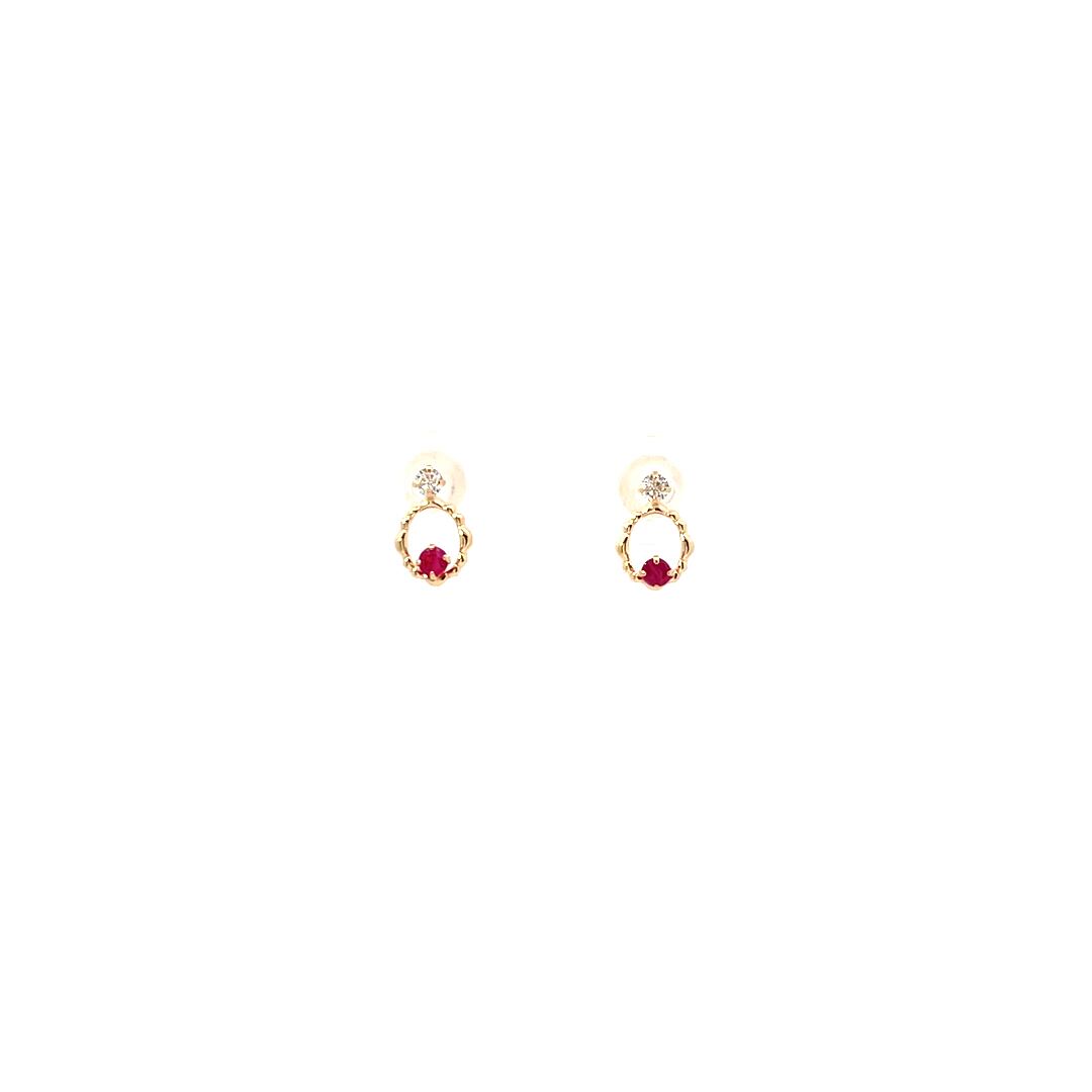 K10YGルビーピアス A28400 | ELFIN