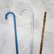 ベリーダンス 小物 まとめ売り アサヤ 6点 セット ステッキ 杖 青 赤 金 ラメ スパンコール カラフル キラキラ 小道具 ケース付き ステージ ショー レッスン 練習 木 茶 ストレート ブルー系 ゴールド系 シルバー系 ブラウン系 レッド系