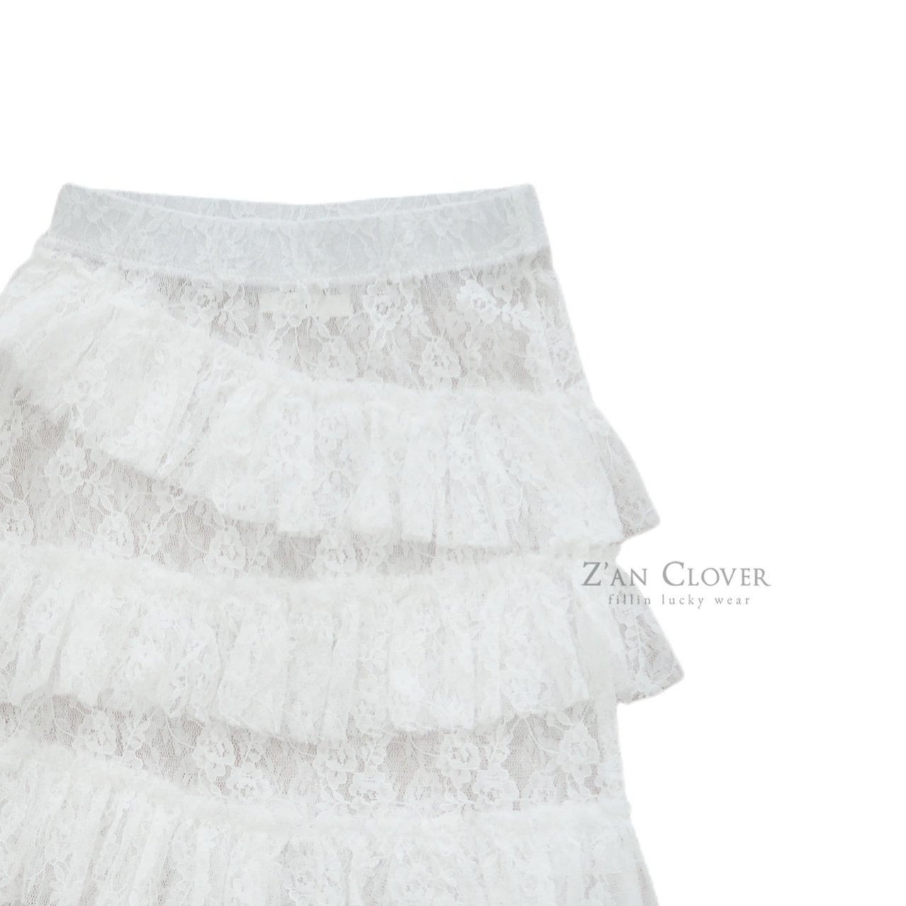 [Z’AN CLOVER] Romantic Lace Skirt +fee4 / [지안클로버] 로맨틱레이스스커트