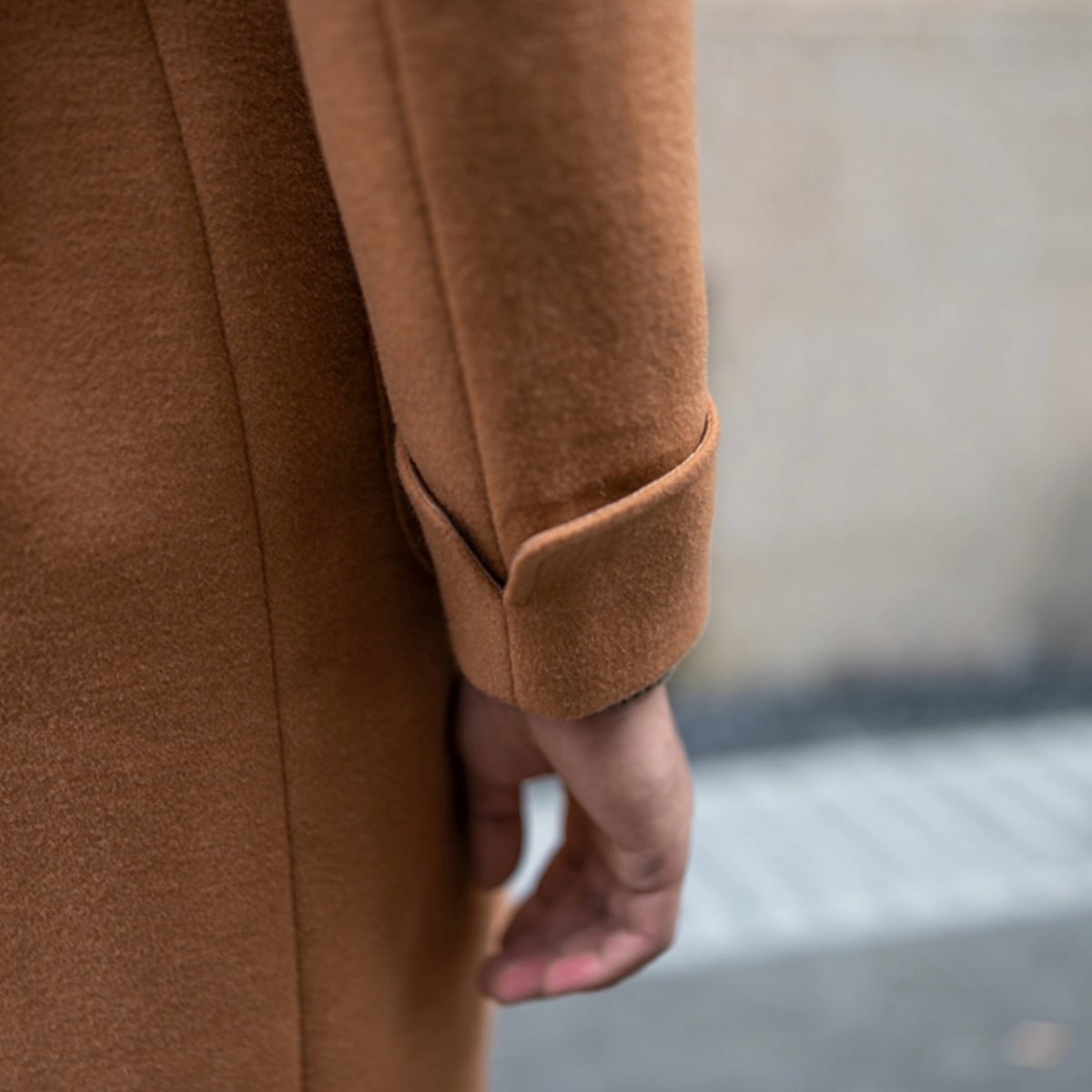 高品質＞ダブルブレストウールキャメルポロコート | Buona Vita