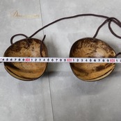 タヒチアンダンス 衣装 まとめ売り 全3点 セット ブラウン系 ココブラ ココナッツブラ フラダンス 茶 紐 オテア フラ ダンス ダンス衣装 イベント ステージ 練習 レッスン 艶 光沢