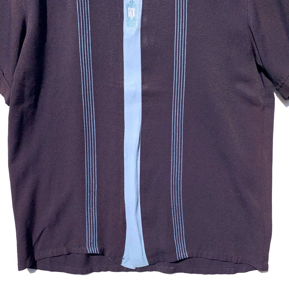 Da Vinci [Da Vinci] Vintage S / S Open Color Rayon Shirt