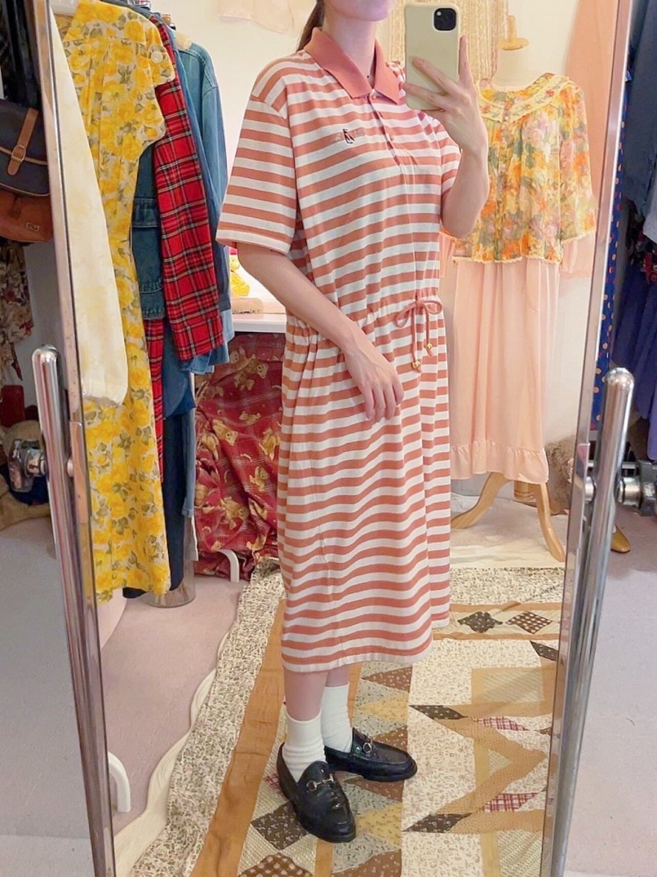 penguin stripe polo one-piece