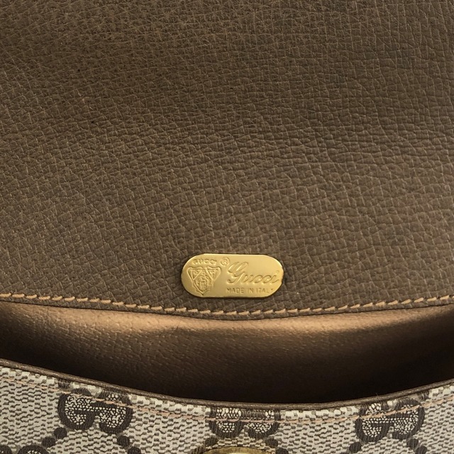 GUCCI グッチ GGプラス ショルダーバッグ ベージュ PVCレザー ラウンド ミニバッグ vintage ヴィンテージ オールド ku752d