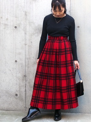 RALPH LAUREN PLAID PLEATED SKIRT