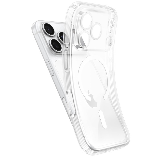 NIMASO iPhone 18 Pro 用 ケース クリア MagSafe対応 耐衝撃 ストラップホール付き ワイヤレス充電対応