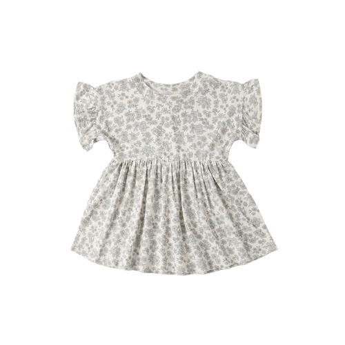 Quincy Mae(クインシーメイ) / 26ss BAMBOO BABYDOLL DRESS  / BLUE FLORAL / 18-24M・2-3Y