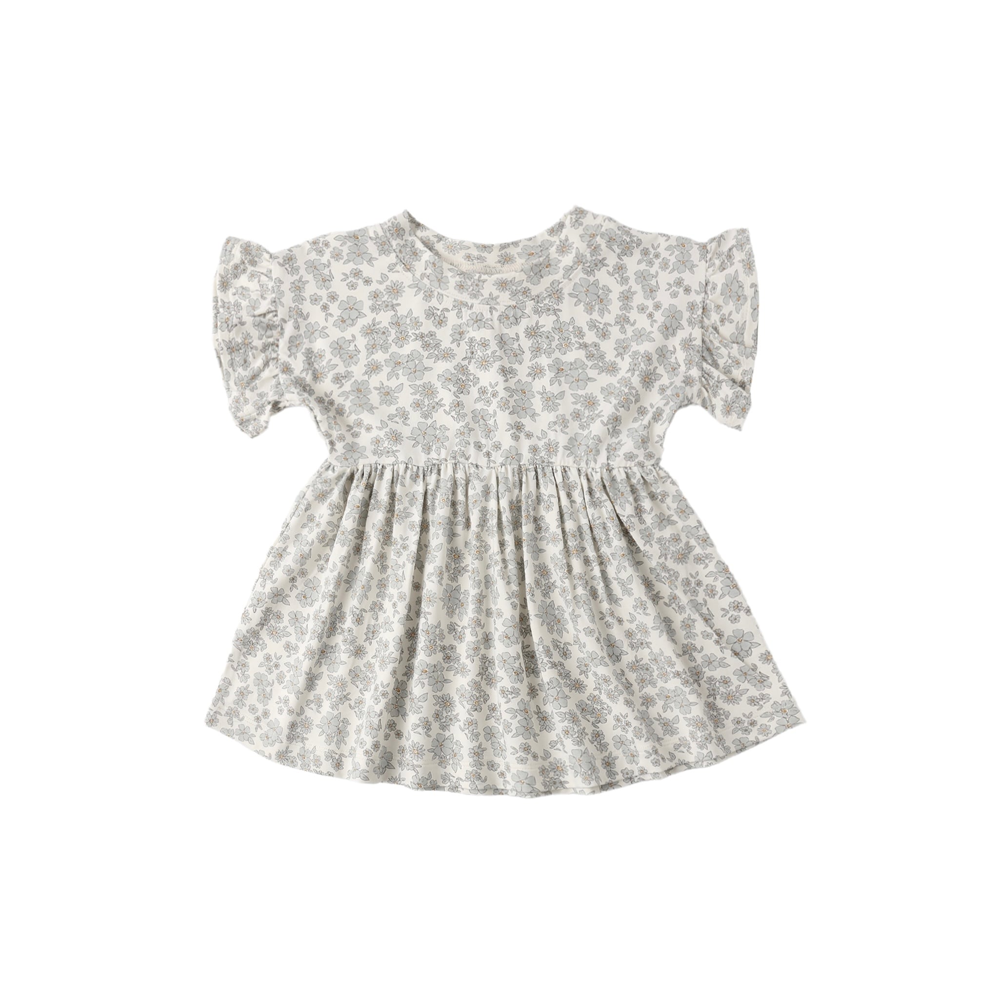 Quincy Mae(クインシーメイ) / 26ss BAMBOO BABYDOLL DRESS / BLUE FLORAL / 18-24M・2-3Y