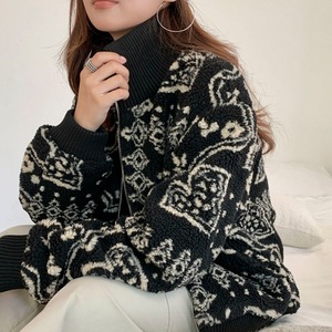 Nostalgic pattern stand-zip outerwear　2litr05959