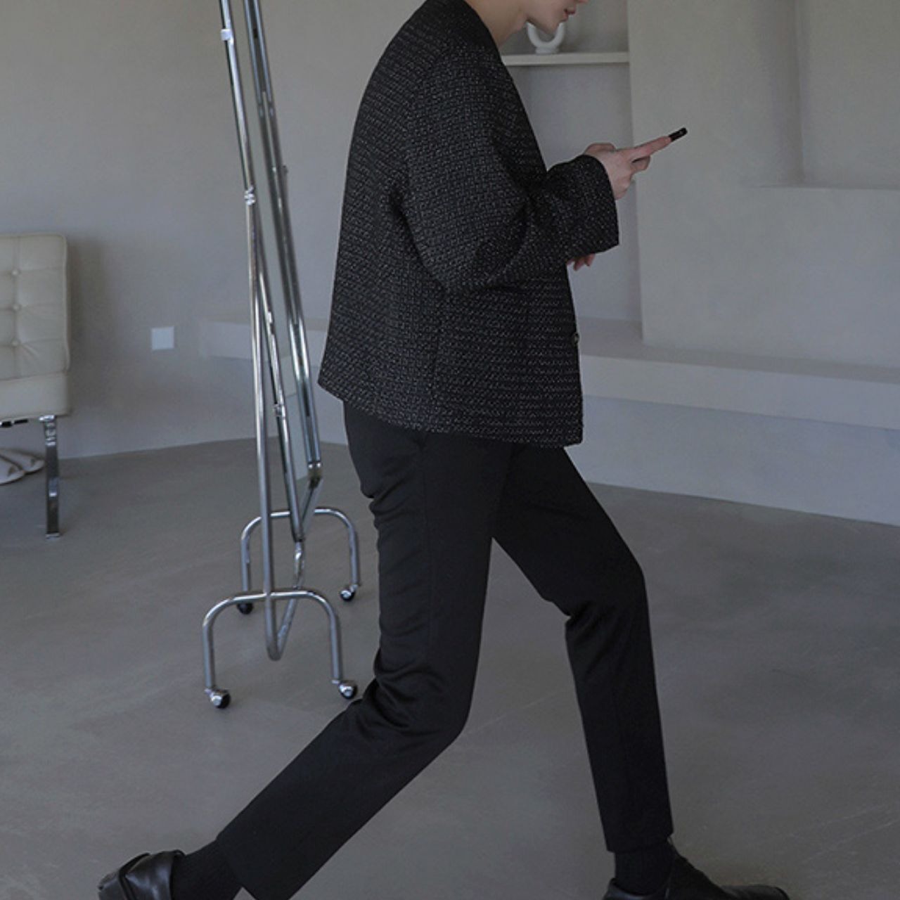 ツイードライクノーカラージャケット　MT0080393