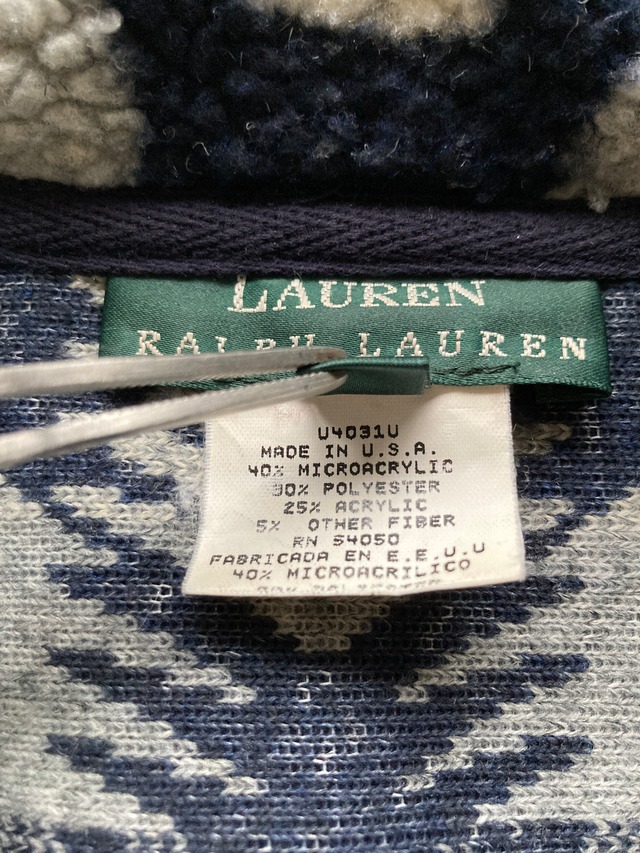Ralph Lauren パイルガウン ネイティブ柄 90s 画像6