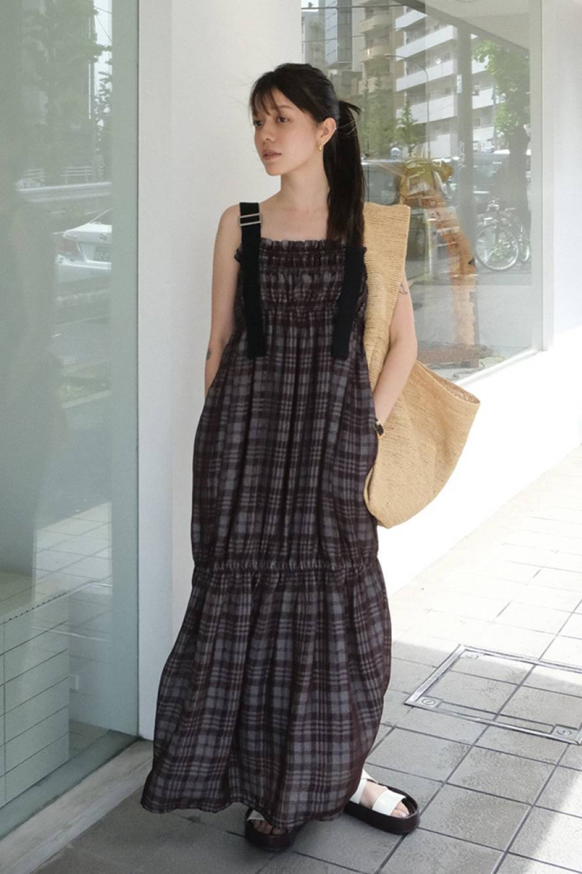 TODAYFUL Check Jacquard Dress チェックジャガードドレス Choco